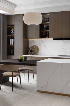 T-ONE Marble Statuario Porselen ile mutfağınız konuşulsun