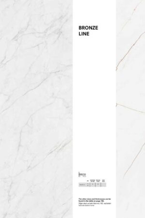 T-ONE Calacatta Caldia, Bronze Line Porselen Mutfak Tezgahı