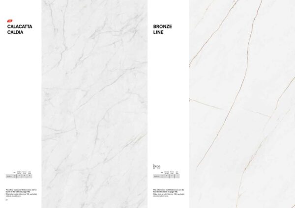 T-ONE Calacatta Caldia, Bronze Line Porselen Mutfak Tezgahı