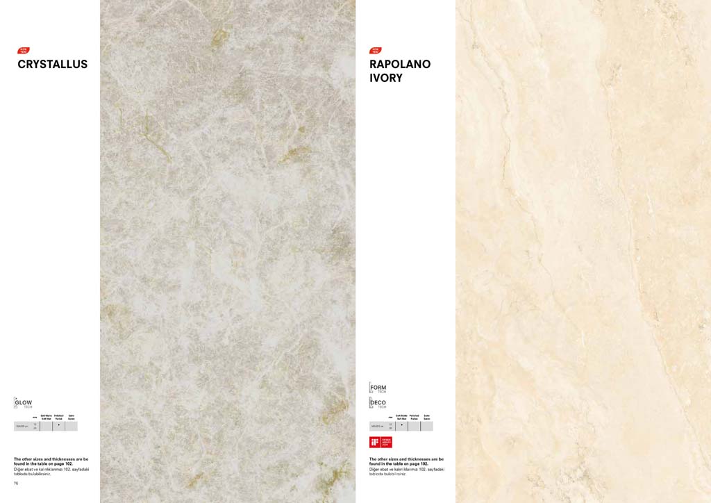 T-ONE Crystallus, Rapolano Ivory Porselenler ile rafine bir güzellik