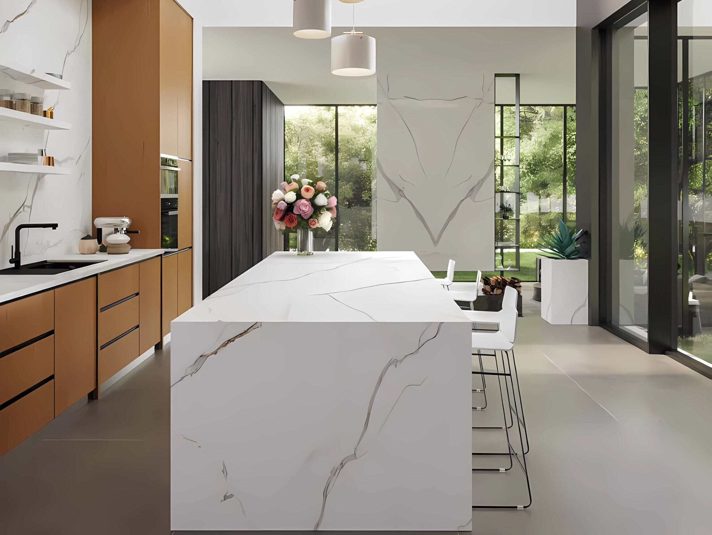 T-ONE Porselen Calacatta Unique Mutfak Tezgahı Serisi