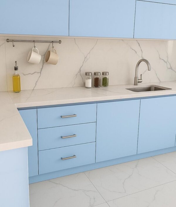 T-ONE Porselen Mutfak Tezgahı Marble Statuario Serisi