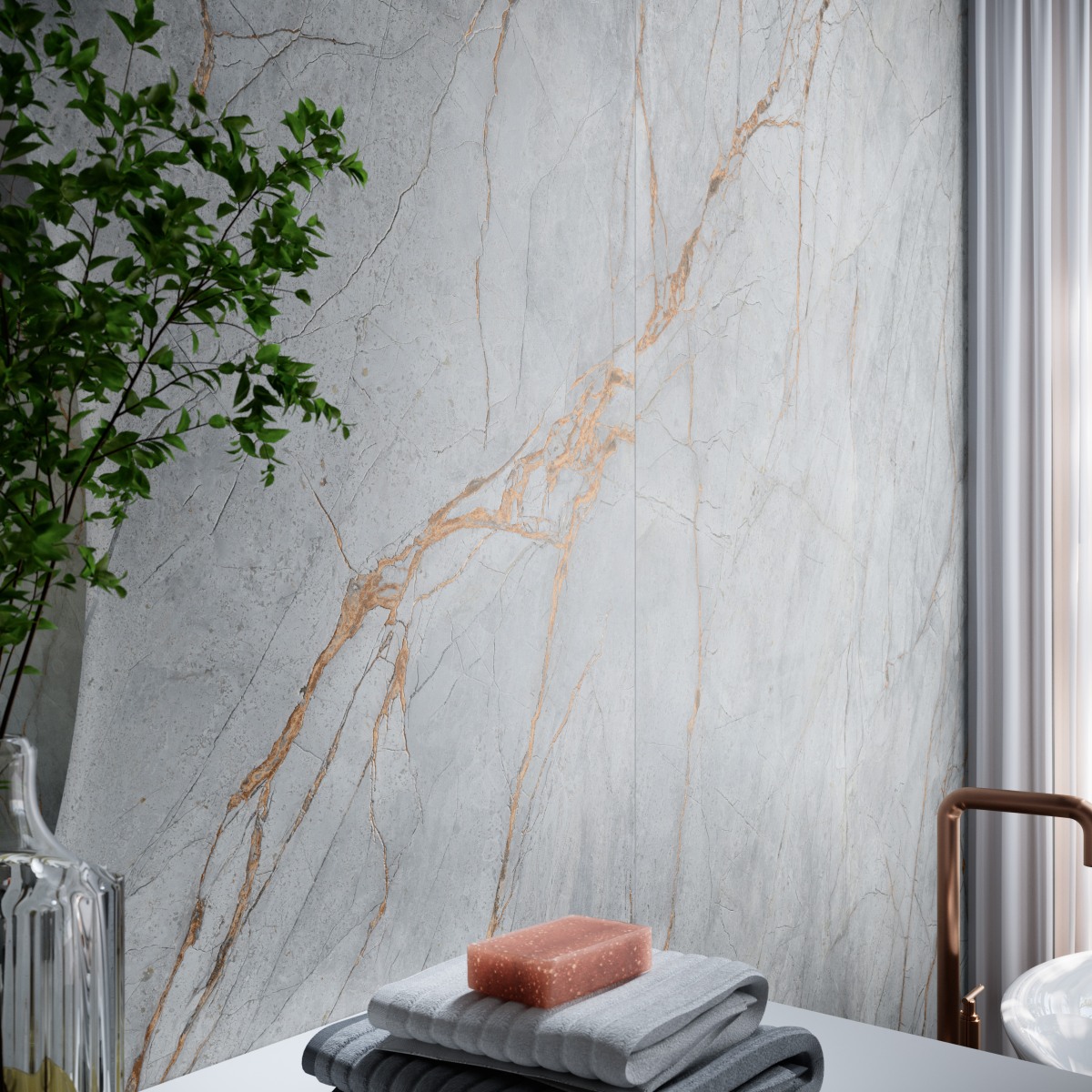 Coverlam Blue Roma | Porselen Mutfak Tezgahı