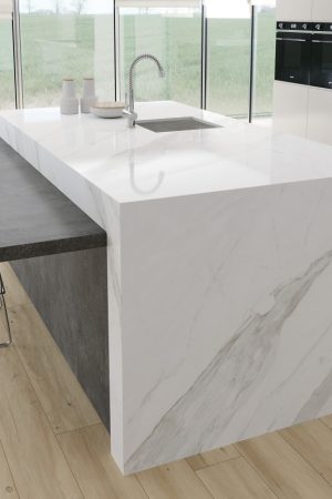 Coverlam Calacata Blanco | Porselen Mutfak Tezgahı