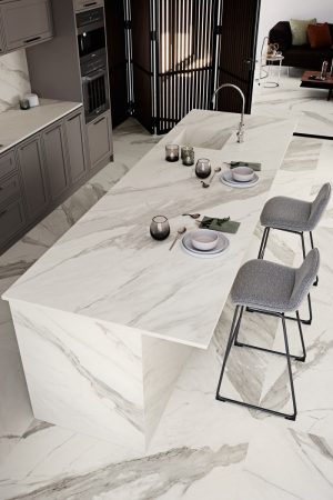 Coverlam Calacata Blanco | Porselen Mutfak Tezgahı