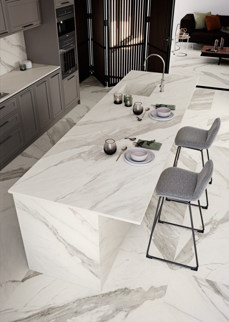 Coverlam Calacata Blanco | Porselen Mutfak Tezgahı