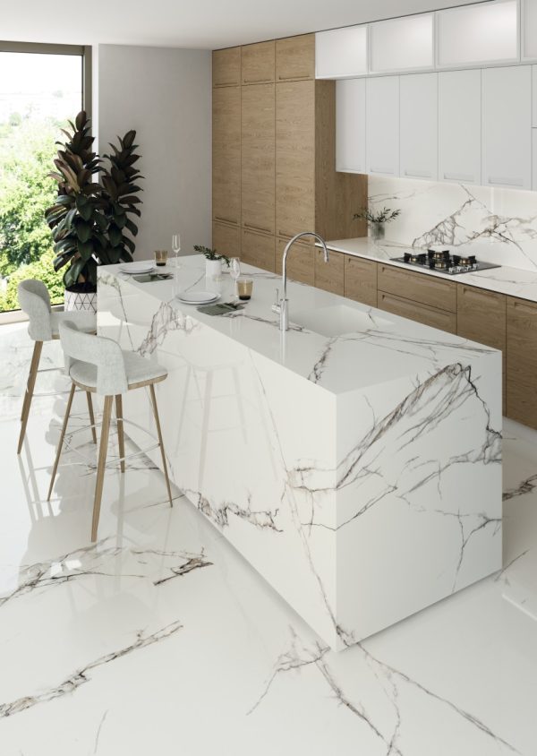 Coverlam Iceberg Blanco | Porselen Mutfak Tezgahı