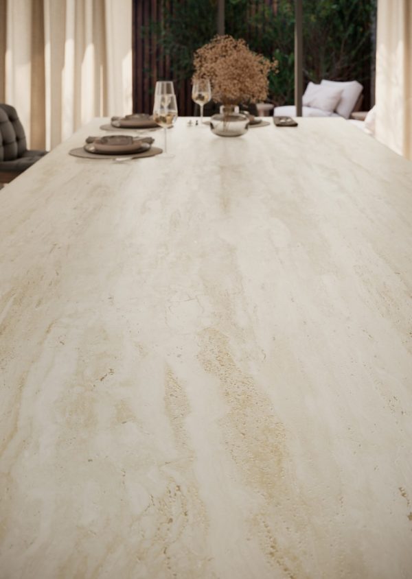 Coverlam Travertino Ivory | Porselen Mutfak Tezgahı