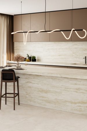 Coverlam Travertino Ivory | Porselen Mutfak Tezgahı