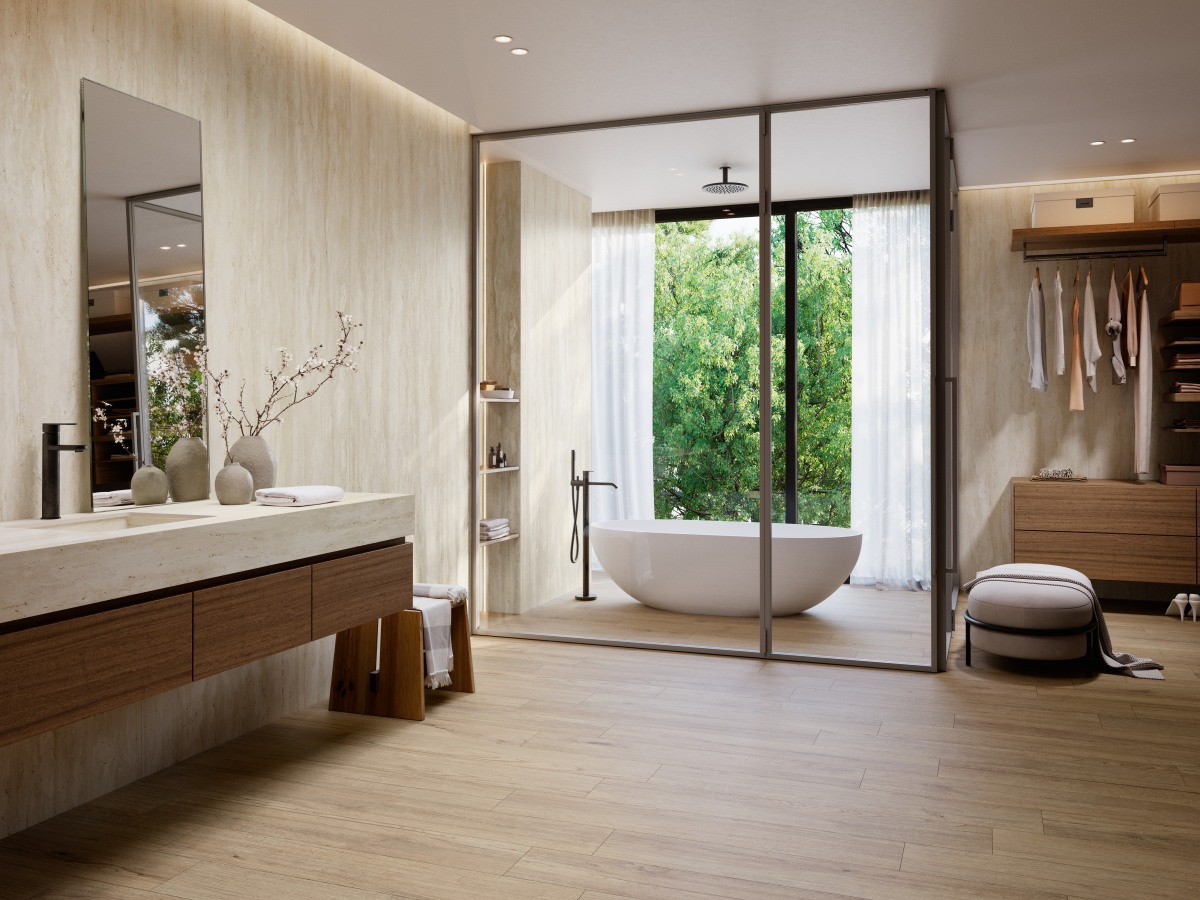 Coverlam Travertino Ivory | Porselen Mutfak Tezgahı