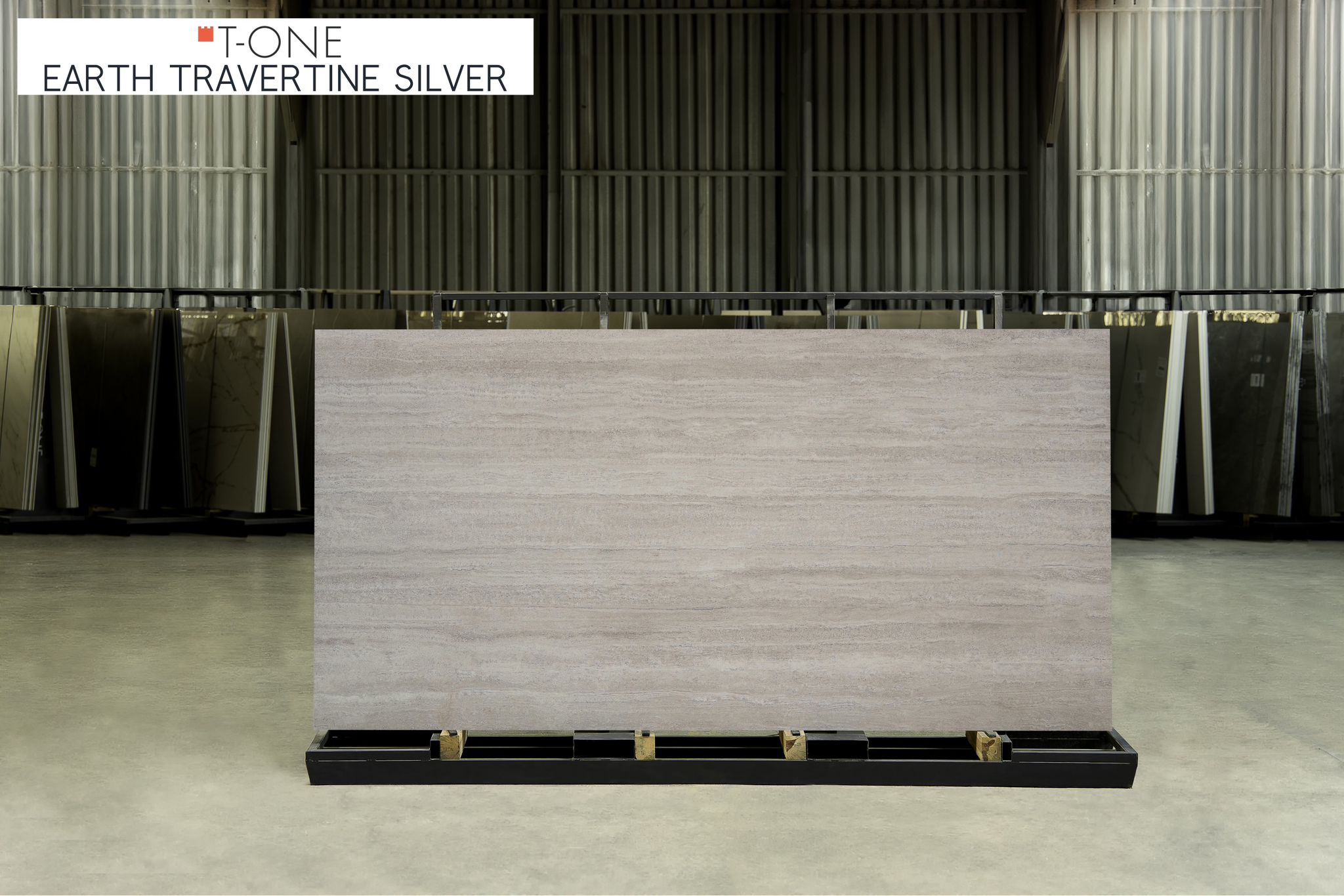 Earth Collection Travertine Silver T-One Porselen Tezgah