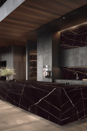 NG Stone Bamboo Noir | Porselen Mutfak Tezgahı