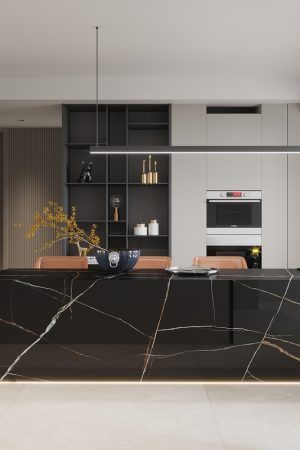 NG Stone Bamboo Noir | Porselen Mutfak Tezgahı