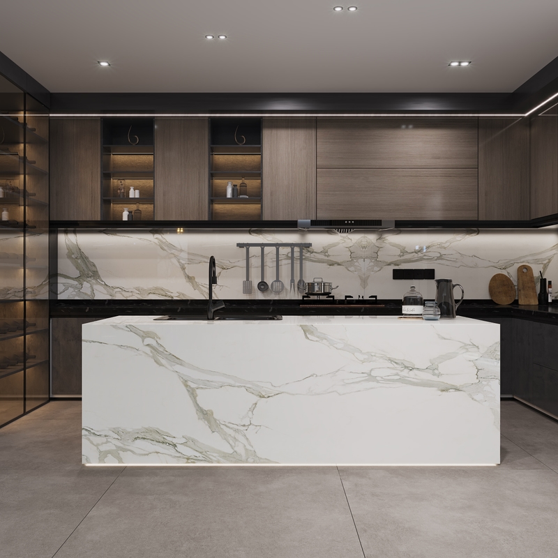 NG Stone Calacatta Gold | Porselen Mutfak Tezgahı