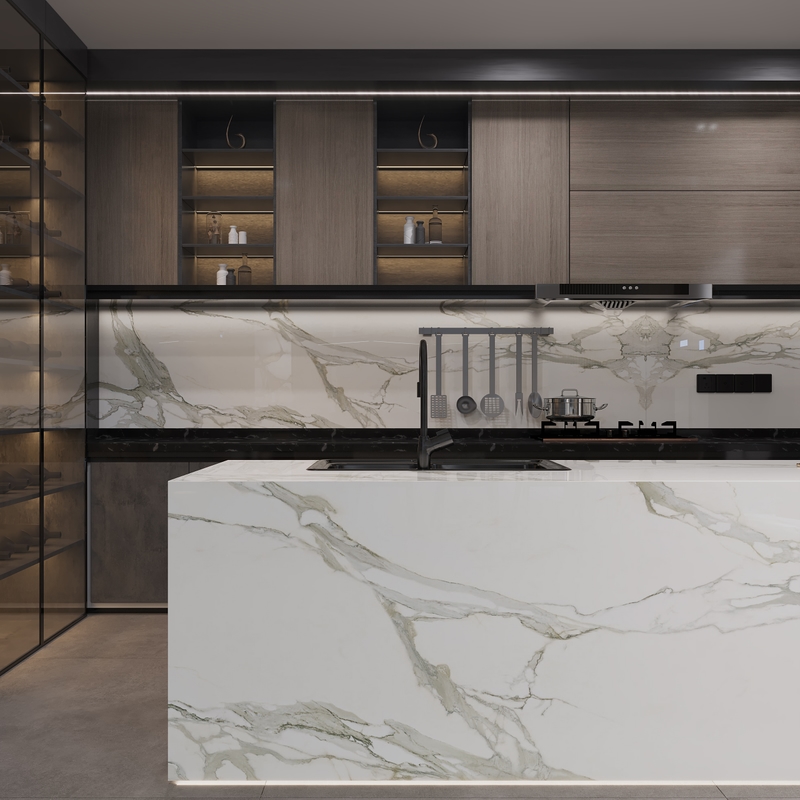 NG Stone Calacatta Gold | Porselen Mutfak Tezgahı