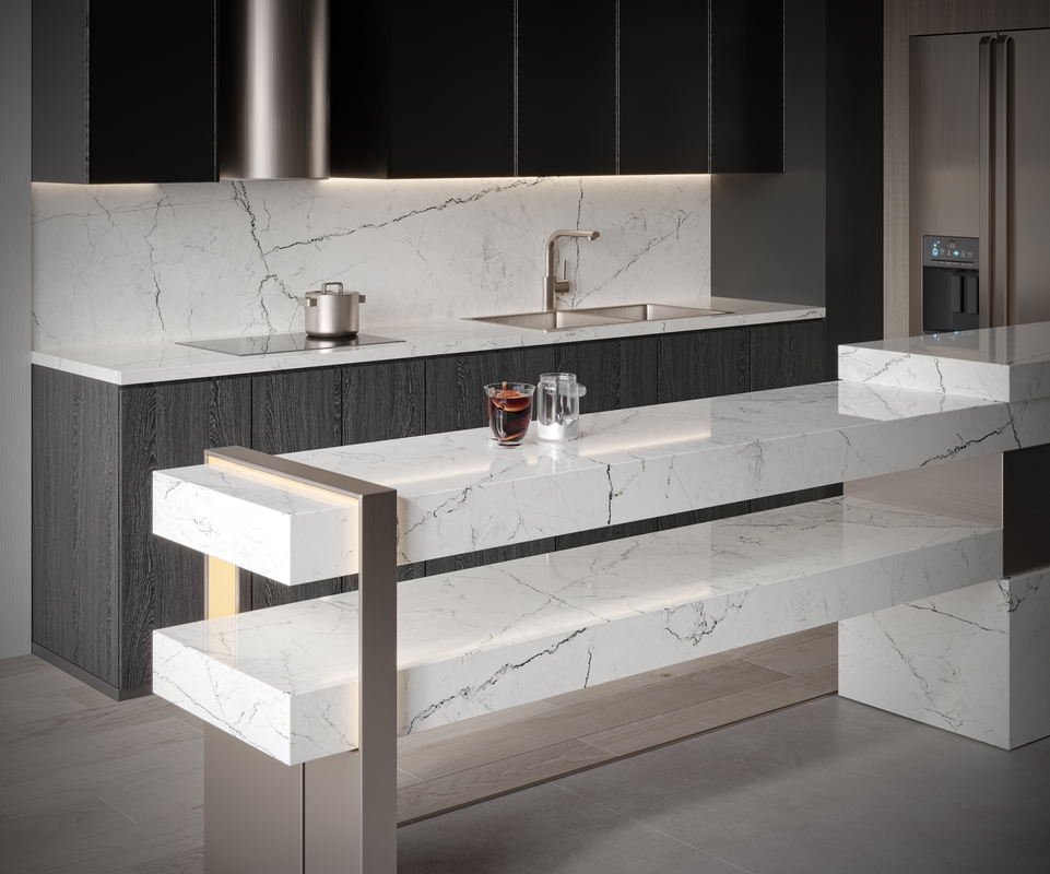 NG Stone Line White | Porselen Mutfak Tezgahı