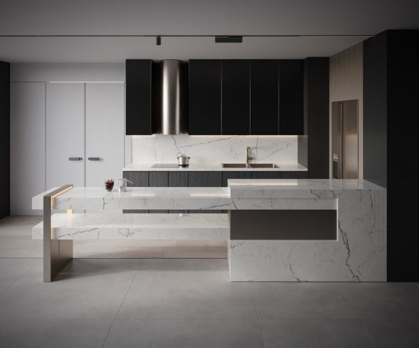 NG Stone Line White | Porselen Mutfak Tezgahı