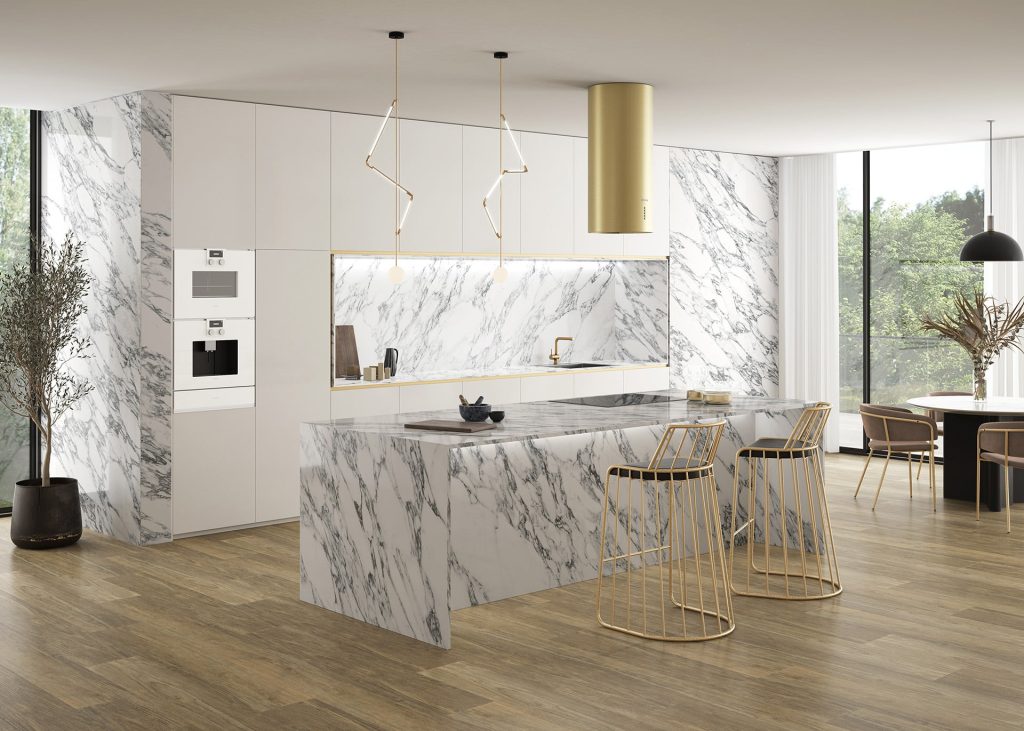 Ascale Arabescatto White 12mm Porselen Tezgah