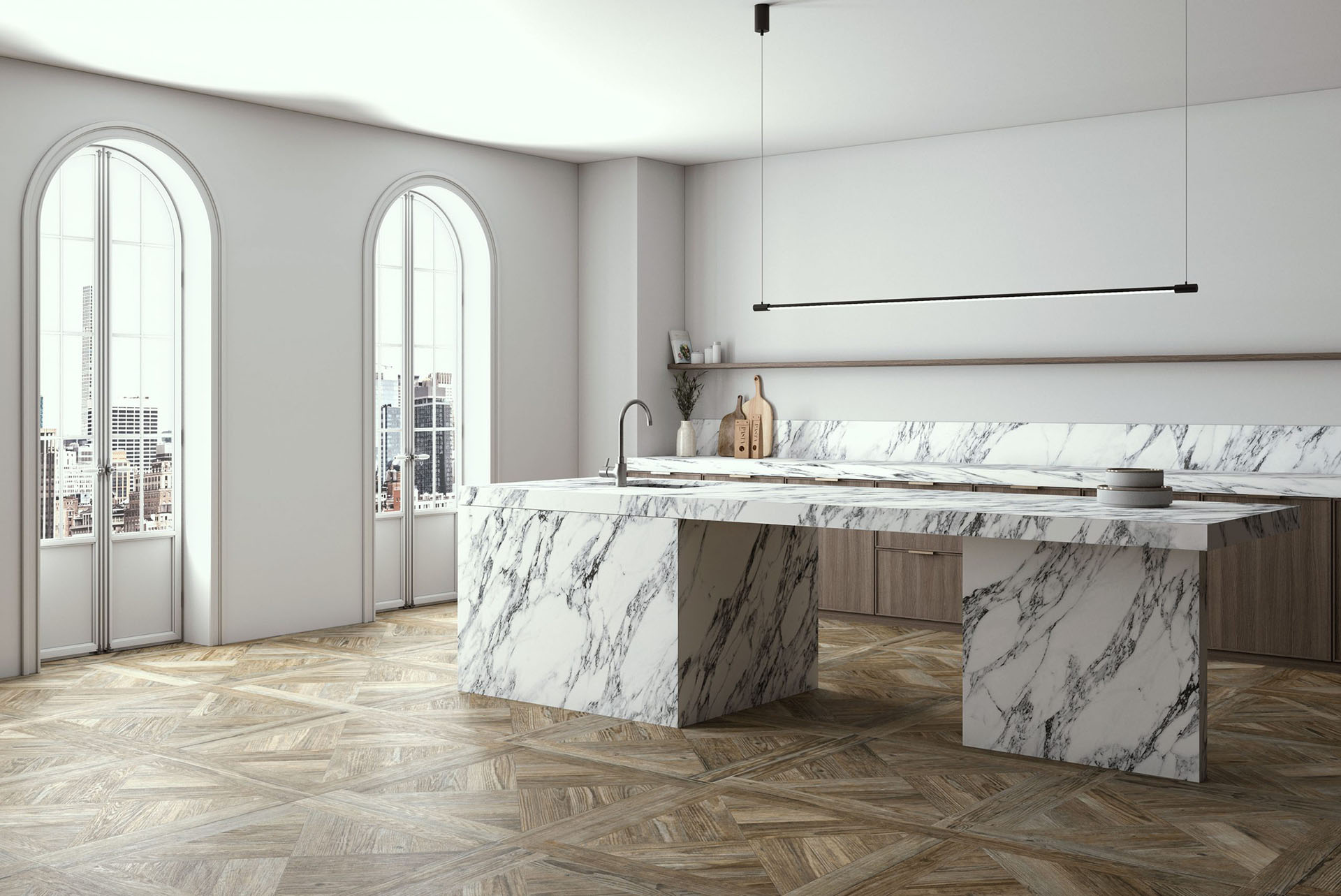 Ascale Arabescatto White 12mm Porselen Tezgah