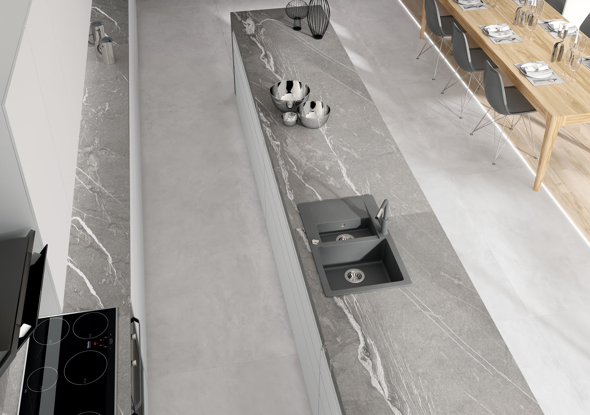 Ascale Cardoso Gray 12mm Porselen Tezgah