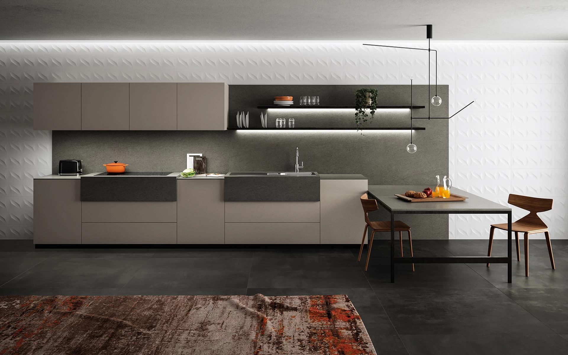 Atlas Plan Basaltina Volcano 12mm Porselen Tezgah