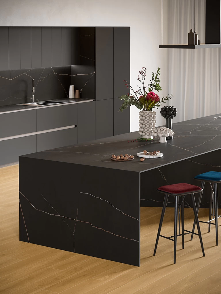 Atlas Plan Black Atlantis 12mm Porselen Tezgah