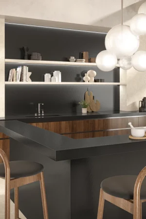 Atlas Plan Black Lava 12mm Porselen Tezgah