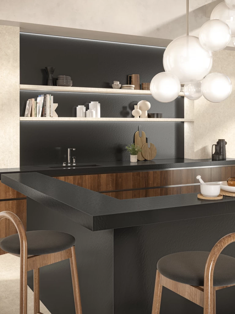 Atlas Plan Black Lava 12mm Porselen Tezgah