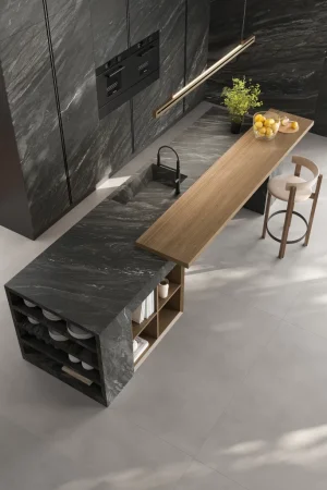 Atlas Plan Black Tempest 12mm Porselen Tezgah