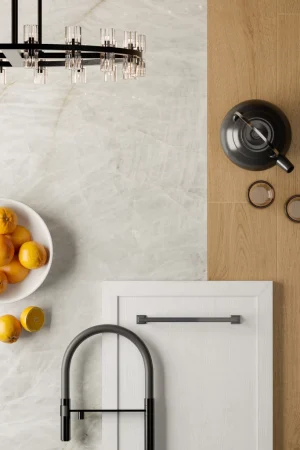 Atlas Plan Crystal White 12mm Porselen Tezgah