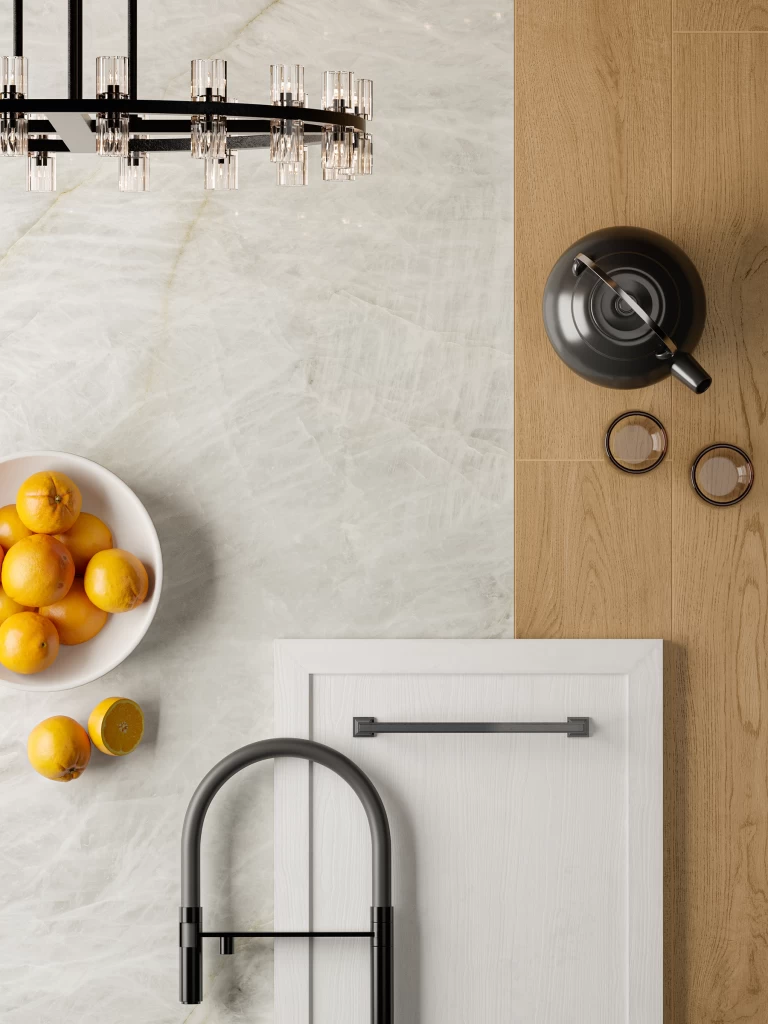 Atlas Plan Crystal White 12mm Porselen Tezgah