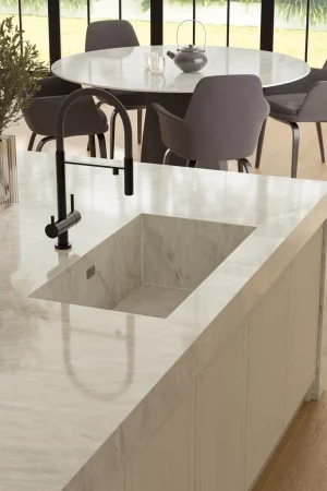 Atlas Plan Crystal White 12mm Porselen Tezgah