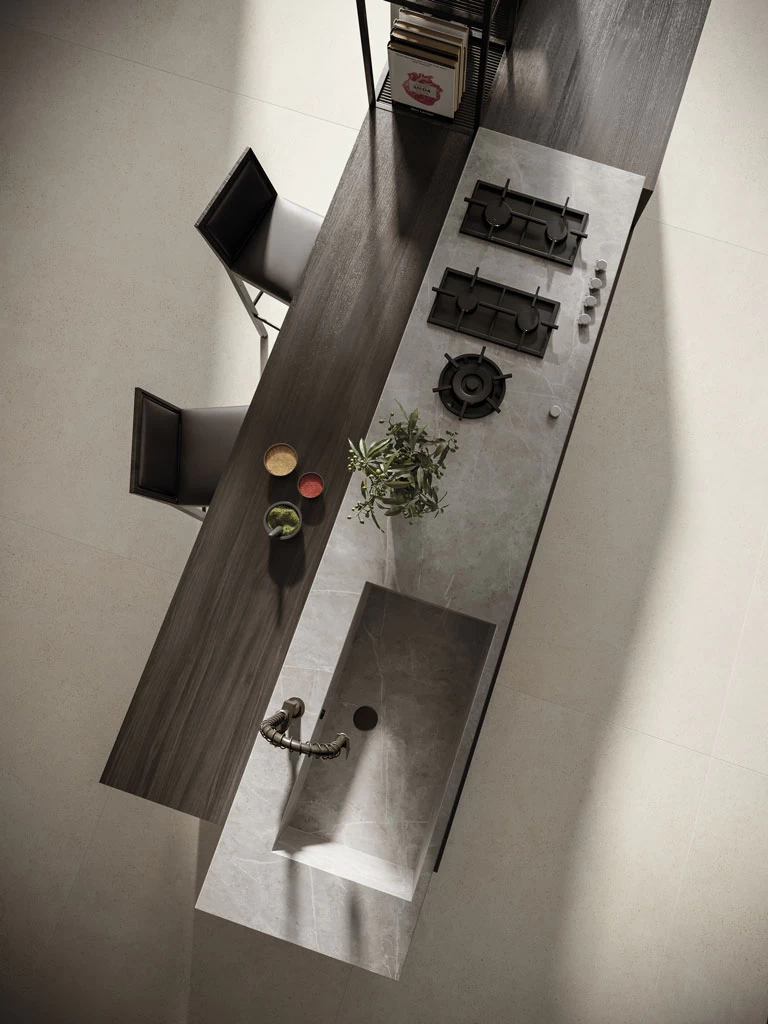 Atlas Plan Light Grey Stone 12mm Porselen Tezgah