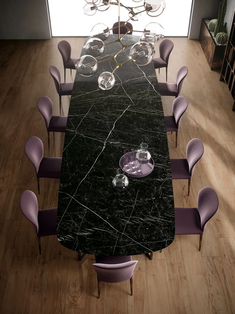 Atlas Plan Nero Marquina 12mm Porselen Tezgah