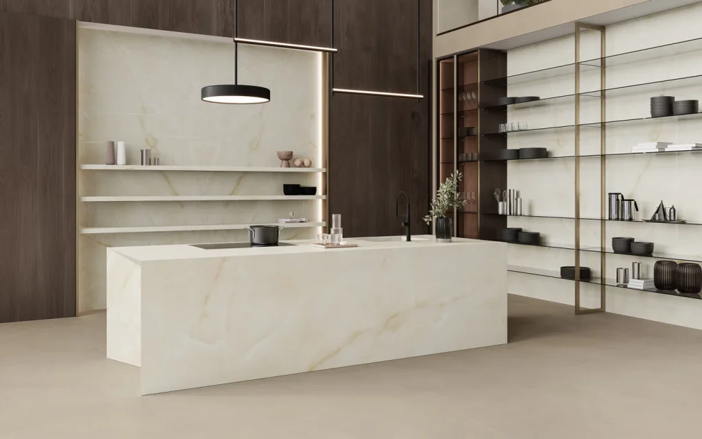 Atlas Plan Onyx White 12mm Porselen Tezgah