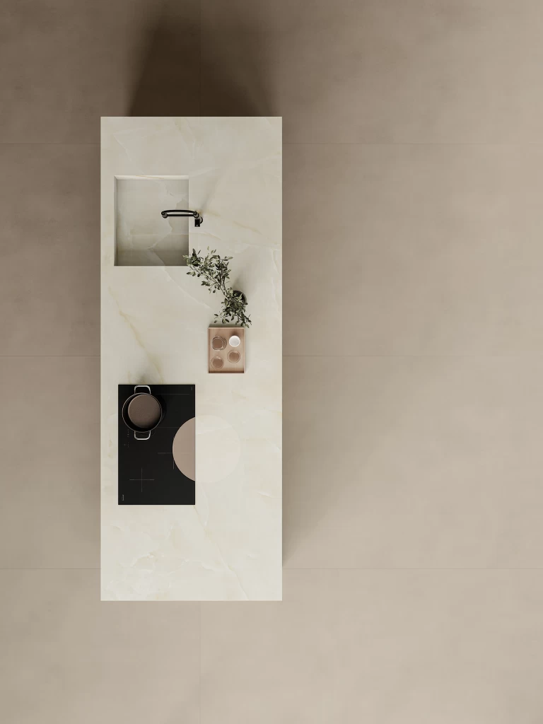 Atlas Plan Onyx White 12mm Porselen Tezgah