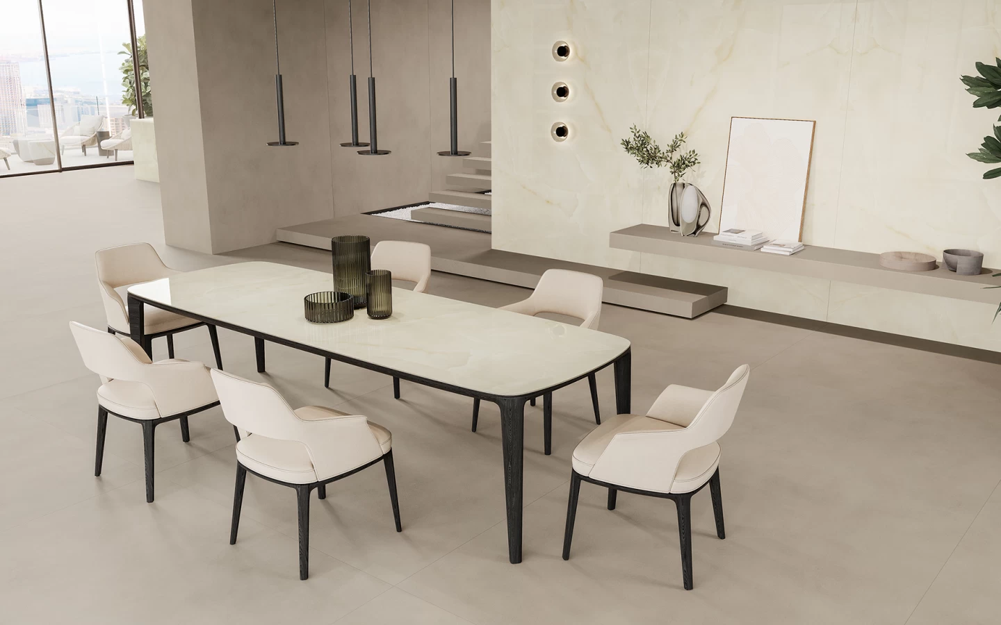 Atlas Plan Onyx White 12mm Porselen Tezgah