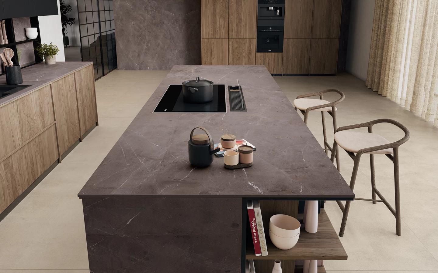 Atlas Plan Precious Brown 12mm Porselen Tezgah