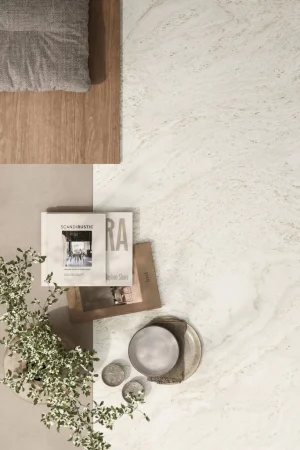 Atlas Plan Travertino Halo White 12mm Porselen Tezgah