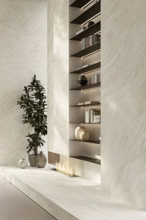 Atlas Plan Travertino Halo White 12mm Porselen Tezgah