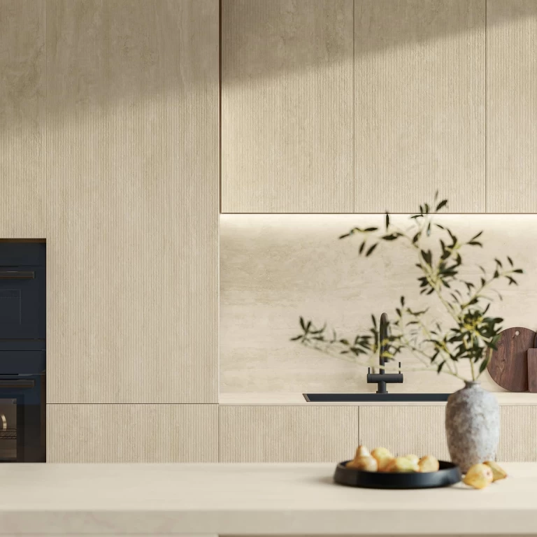 Atlas Plan Travertino Navona White 12mm Porselen Tezgah