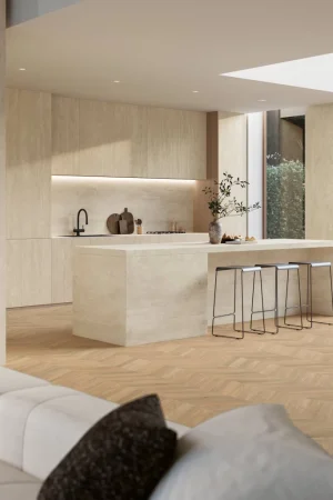 Atlas Plan Travertino Navona White 12mm Porselen Tezgah