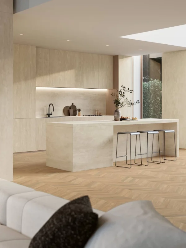 Atlas Plan Travertino Navona White 12mm Porselen Tezgah