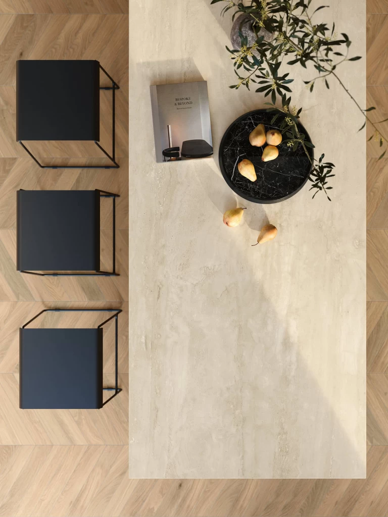 Atlas Plan Travertino Navona White 12mm Porselen Tezgah