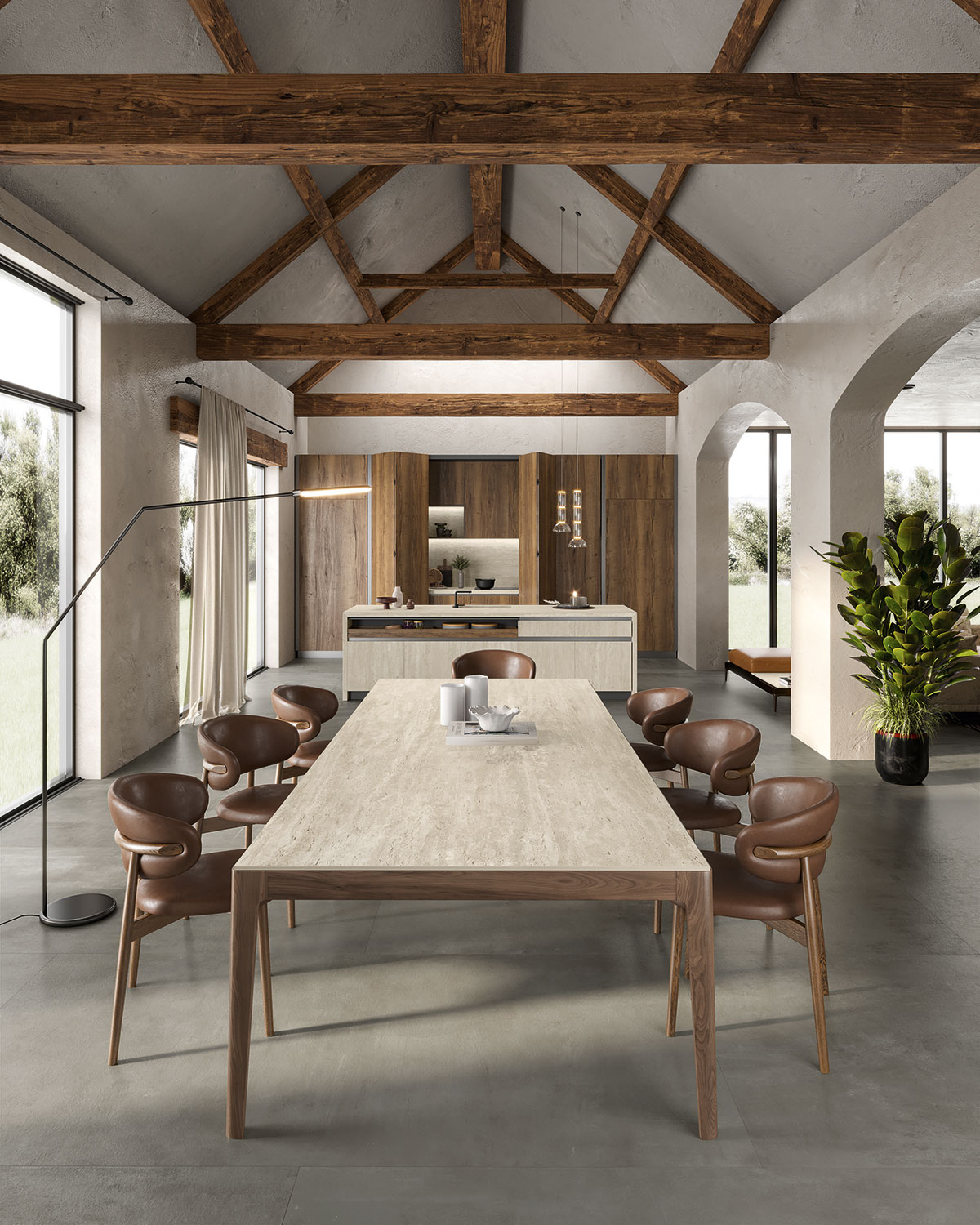 Atlas Plan Travertino Pearl 12mm Porselen Tezgah