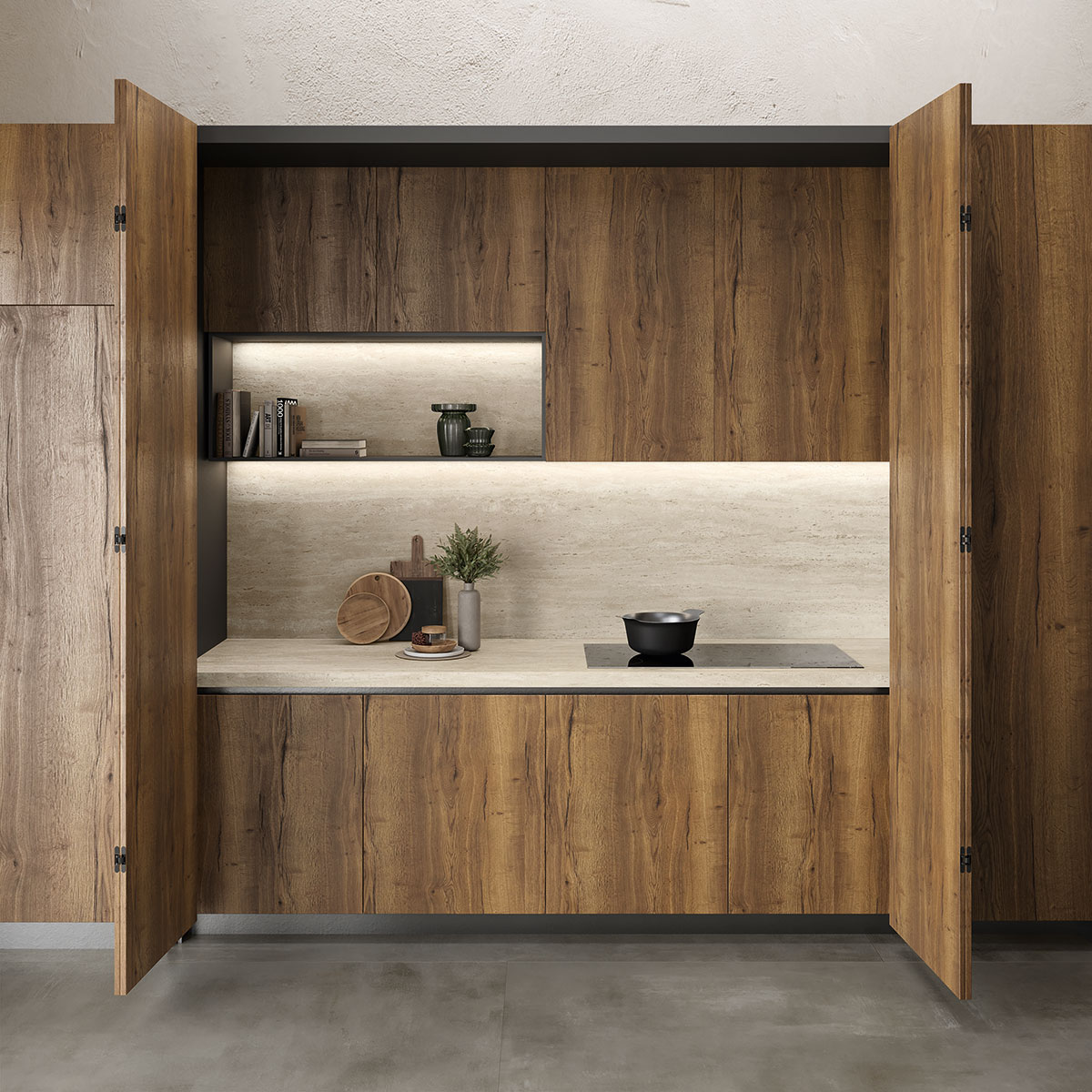 Atlas Plan Travertino Pearl 12mm Porselen Tezgah