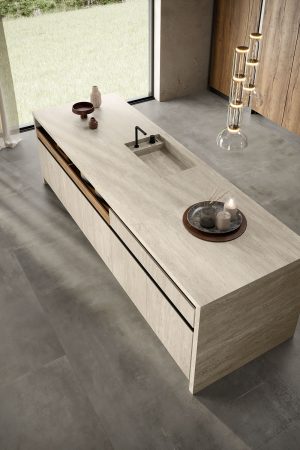 Atlas Plan Travertino Pearl 12mm Porselen Tezgah