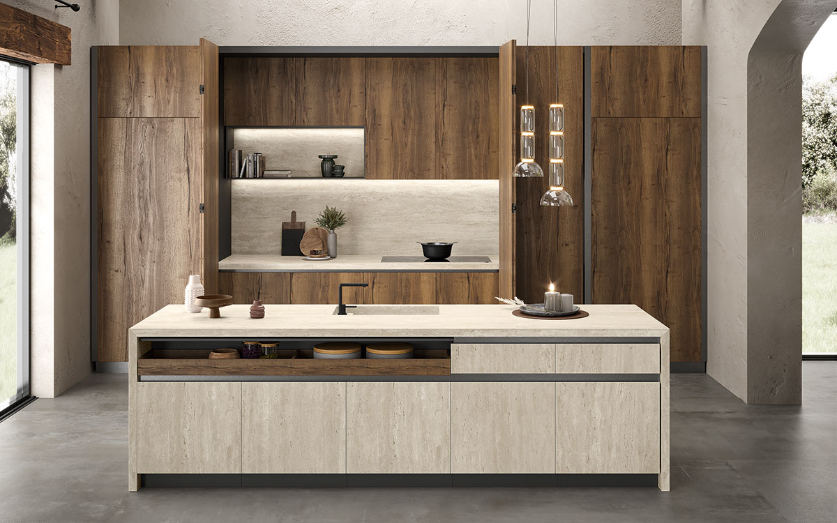 Atlas Plan Travertino Pearl 12mm Porselen Tezgah