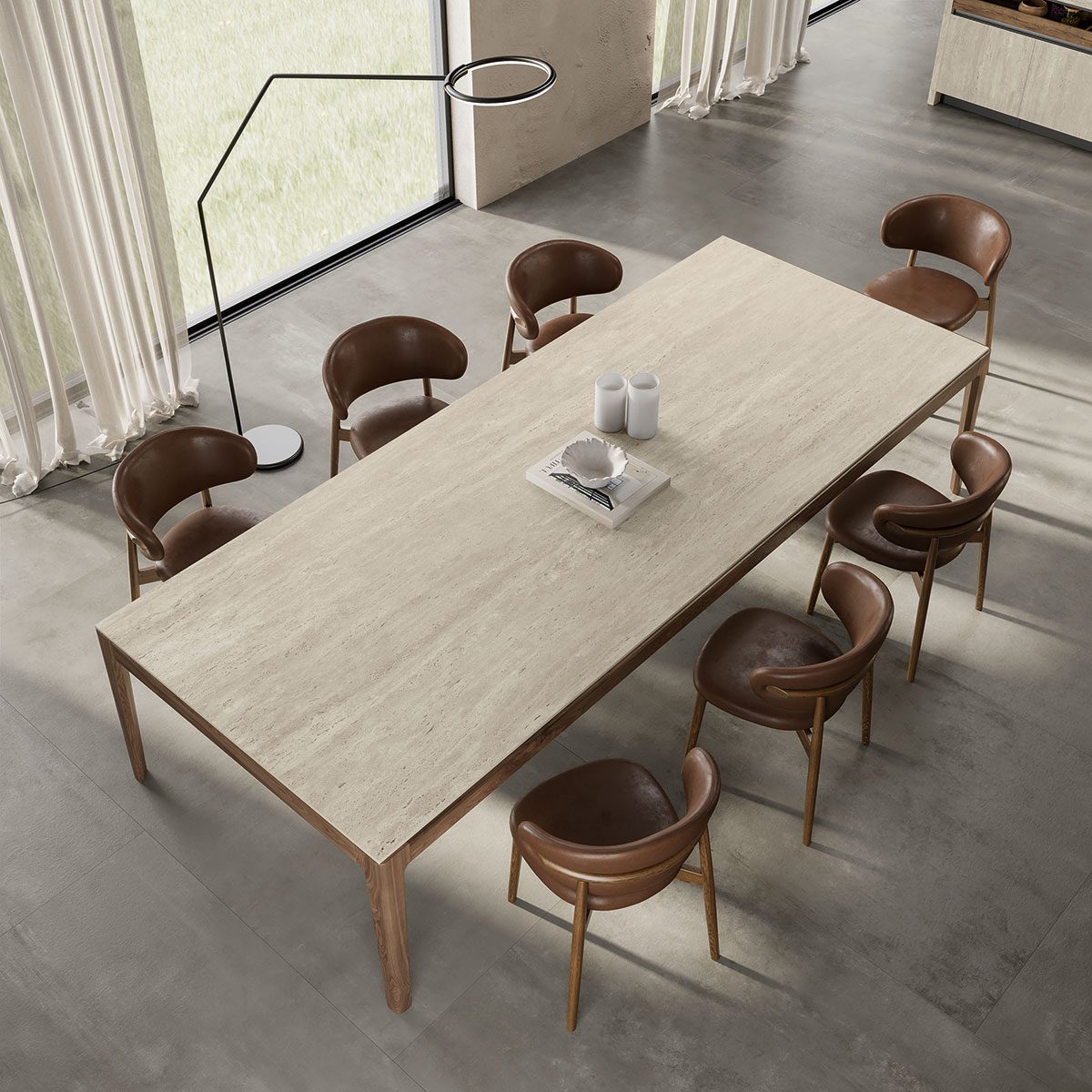 Atlas Plan Travertino Pearl 12mm Porselen Tezgah