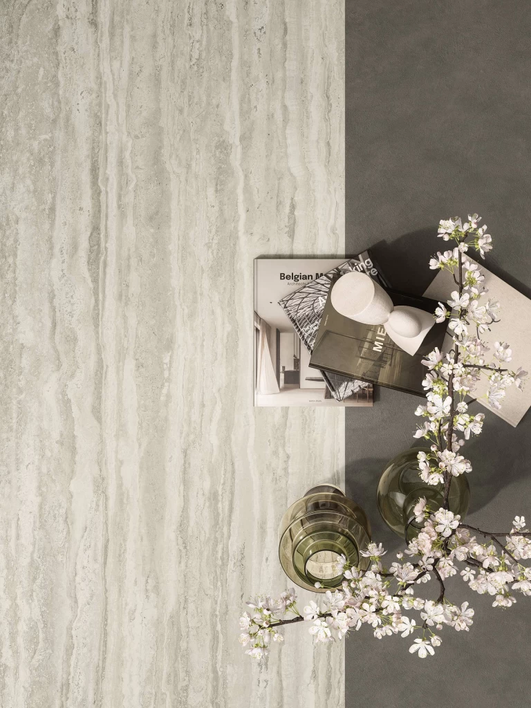 Atlas Plan Travertino Romano Silver 12mm Porselen Tezgah